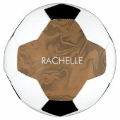 Individuelle Name Marmor braune Textur Fußball (Vorderseite)