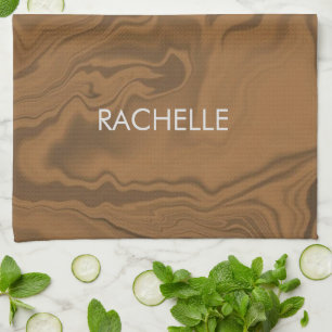 Individuelle Name Marmor braune Textur Geschirrtuch