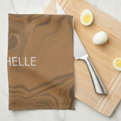 Individuelle Name Marmor braune Textur Geschirrtuch (Viertel Falte)