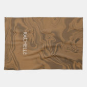 Individuelle Name Marmor braune Textur Geschirrtuch (Horizontal)