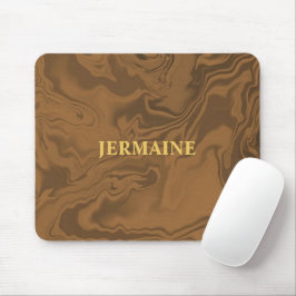 Individuelle Name Marmor braune Textur Mousepad