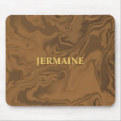 Individuelle Name Marmor braune Textur Mousepad (Vorne)