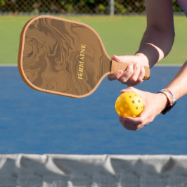 Individuelle Name Marmor braune Textur Pickleball Schläger