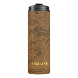 Individuelle Name Marmor braune Textur Thermosbecher