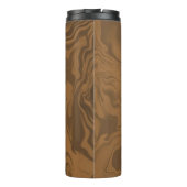 Individuelle Name Marmor braune Textur Thermosbecher (Rückseite)