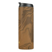 Individuelle Name Marmor braune Textur Thermosbecher (Nach rechts gedreht)