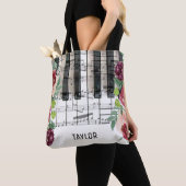 individuelle Name Marsala Blume Musiknoten Tasche (Von Nahem)