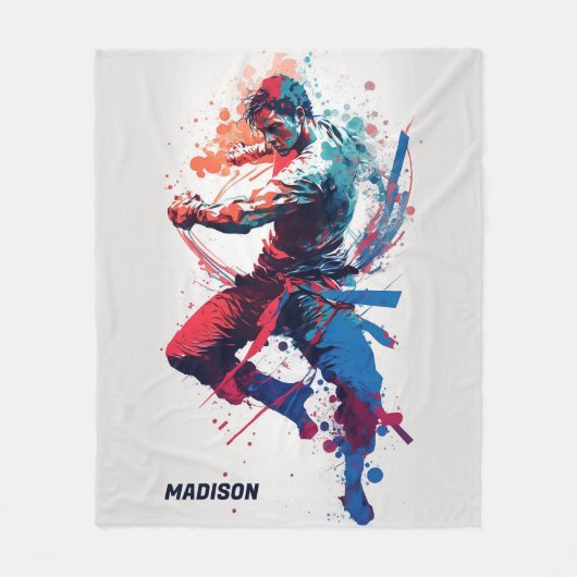 Individuelle Name Martial Arts Fleecedecke (Vorderseite)