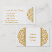 Individuelle Name Massage Therapie Gold Mandala Visitenkarte (Vorne/Hinten)