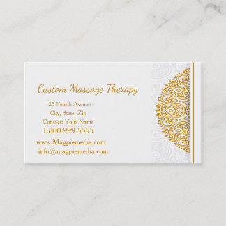 Individuelle Name Massage Therapie Gold Mandala Visitenkarte