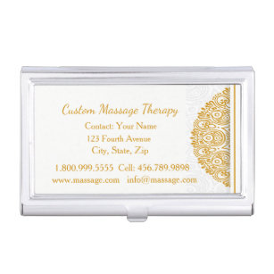 Individuelle Name Massage Therapie Gold Mandala Visitenkarten Dose