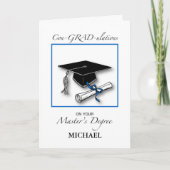Individuelle Name Master's Degree Man Abschluss Bl Karte (Vorderseite)