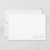 Individuelle Name Meeresschildkröten Weiß und Türk Dankeskarte (Rückseite)