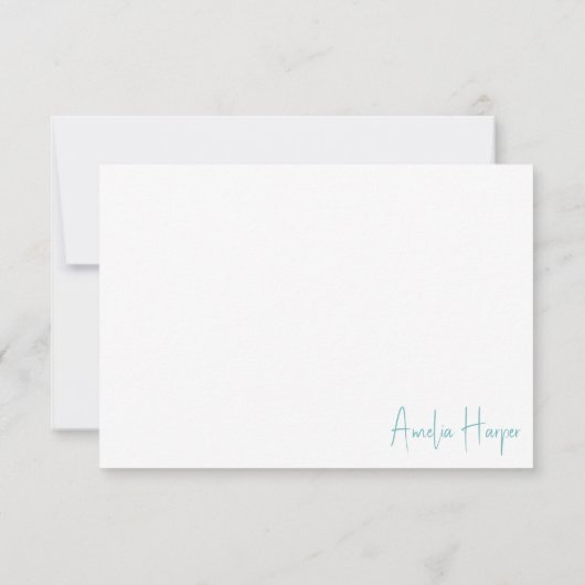 Individuelle Name Meeresschildkröten Weiß und Türk Dankeskarte (Rückseite)