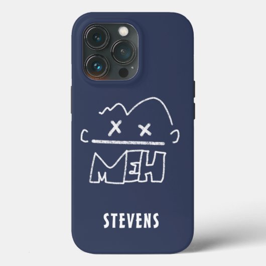 Individuelle Name Meh Funny Face Emoji Case-Mate iPhone Hülle (Rückseite)