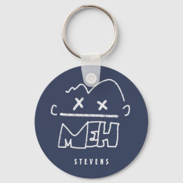 Individuelle Name Meh Funny Face Emoji Schlüsselanhänger