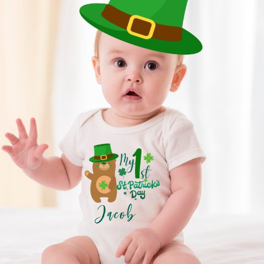 Individuelle Name Mein erstes St. Patrick's Day Kl Baby Strampler