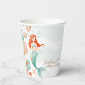 Individuelle Name Mermaid Bash Birthday Party Pape Pappbecher (Rückseite)