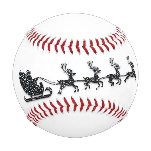 Individuelle Name Merry Christmas Santa Reindeer B Baseball (Vorderseite)