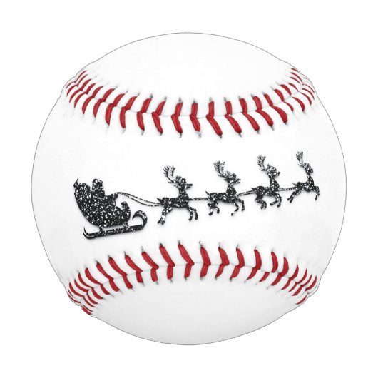 Individuelle Name Merry Christmas Santa Reindeer Baseball (Vorderseite)