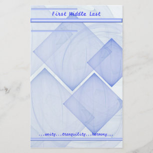 Individuelle Name Message Geometric Blue Abstrakt Briefpapier