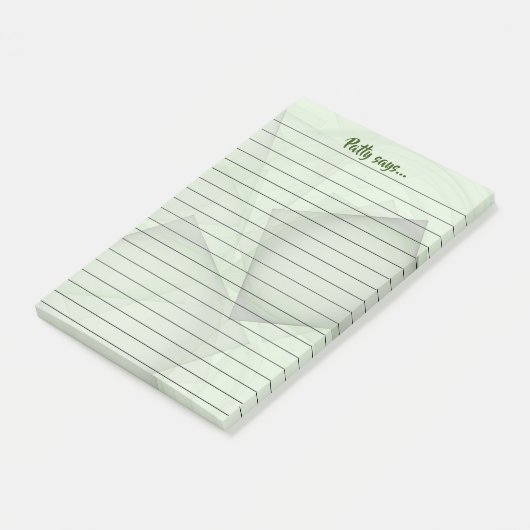 individuelle Name Message Writer Pastel Green Geom Post-it Klebezettel (angewinkelt)