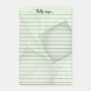individuelle Name Message Writer Pastel Green Geom Post-it Klebezettel