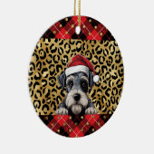 Individuelle Name Miniature Schnauzer Weihnachtsma Keramik Ornament (Rechts)