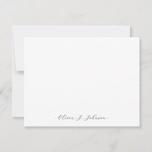 Individuelle Name Minimalistisch Elegante Flachbil Mitteilungskarte