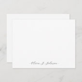 Individuelle Name Minimalistisch Elegante Flachbil Mitteilungskarte (Vorne/Hinten)