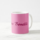 Individuelle Name Minimalistisch Modernes Rosa Kaffeetasse (VorderseiteRechts)