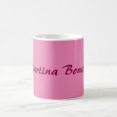 Individuelle Name Minimalistisch Modernes Rosa Kaffeetasse (Mittel)