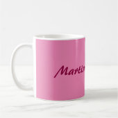 Individuelle Name Minimalistisch Modernes Rosa Kaffeetasse (Links)