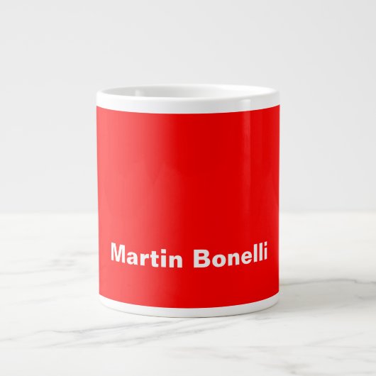 Individuelle Name Minimalistisch Modernes Rotes We Jumbo-Tasse (Vorderseite)