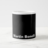 Individuelle Name Minimalistisch Modernes Schwarz- Jumbo-Tasse (Vorderseite)