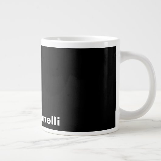 Individuelle Name Minimalistisch Modernes Schwarz- Jumbo-Tasse (Rechts)