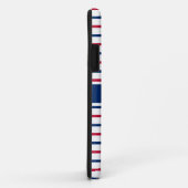 Individuelle Name Minimalistisch Rot und Blau Stre Case-Mate iPhone Hülle (Hinten/Rechts)