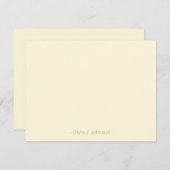 Individuelle Name Minimalistische Creme-Flachbilds Mitteilungskarte (Vorne/Hinten)