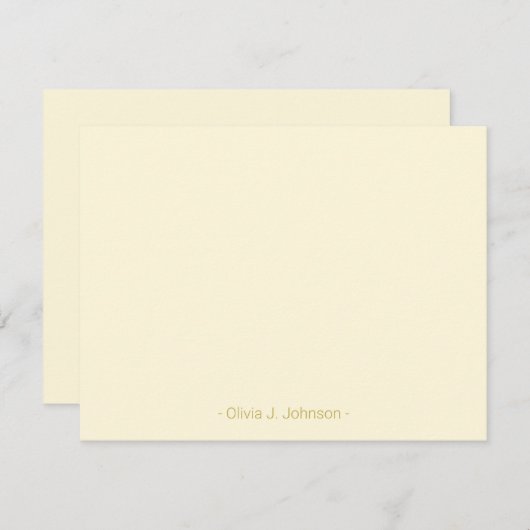 Individuelle Name Minimalistische Creme-Flachbilds Mitteilungskarte (Vorne/Hinten)