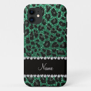 Individuelle Name Minze grün Glitzer Leoparden dru Case-Mate iPhone Hülle