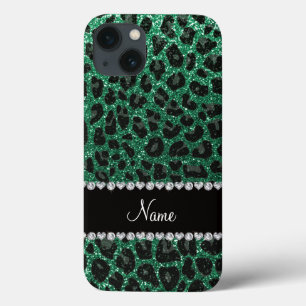 Individuelle Name Minze grün Glitzer Leoparden dru Case-Mate iPhone Hülle