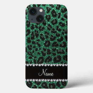 Individuelle Name Minze grün Glitzer Leoparden dru Case-Mate iPhone Hülle