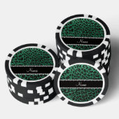 Individuelle Name Minze grün Glitzer Leoparden dru Pokerchips (Stapel)