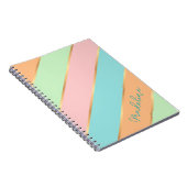 Individuelle Name Minze Grün Türkis Blau Rosa Stre Notizblock (Rechte Seite)