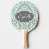 Individuelle Name Minze und Grau Damask Tischtennis Schläger (Vorderseite)