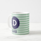 Individuelle Name Minzstreifen Kaffeetasse (Vorderseite Links)