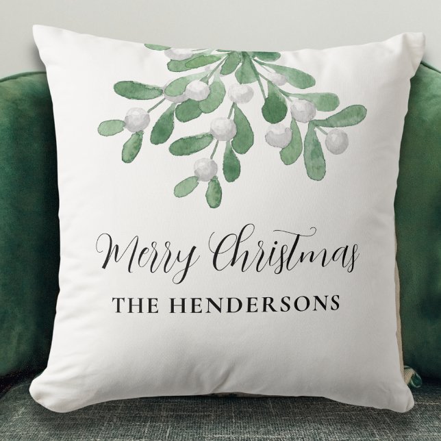 Individuelle Name Mistletoe Christmas Throw Kissen (Von Creator hochgeladen)