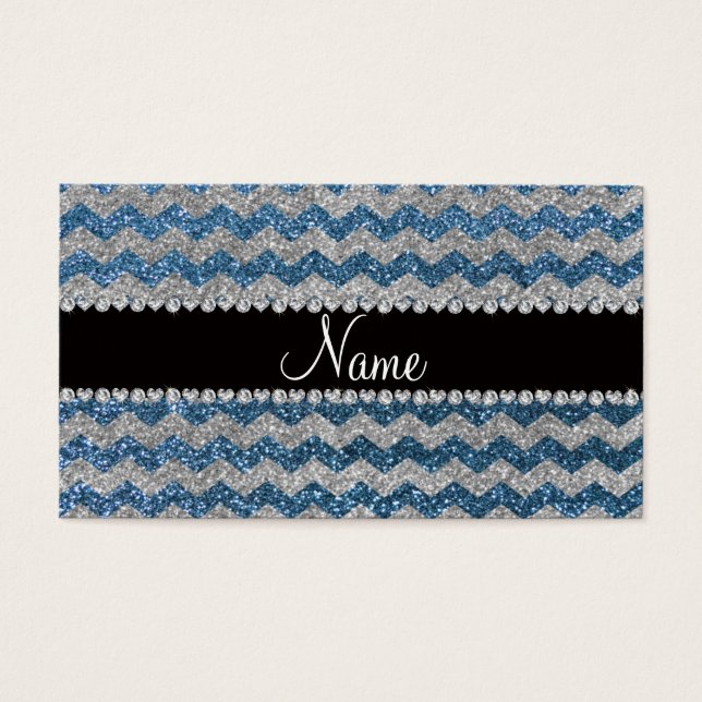 Individuelle Name misty Blue Glitzer Chevrons (Vorderseite)