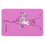 Individuelle Name mit Ballerina und Farbmagnet Magnet (Horizontal)