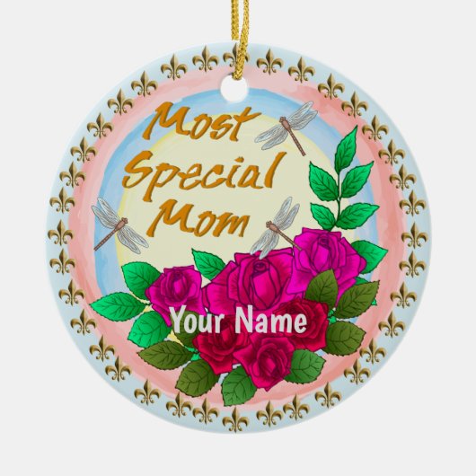 Individuelle Name mit besonderen Mamas Keramik Ornament (Vorne)
